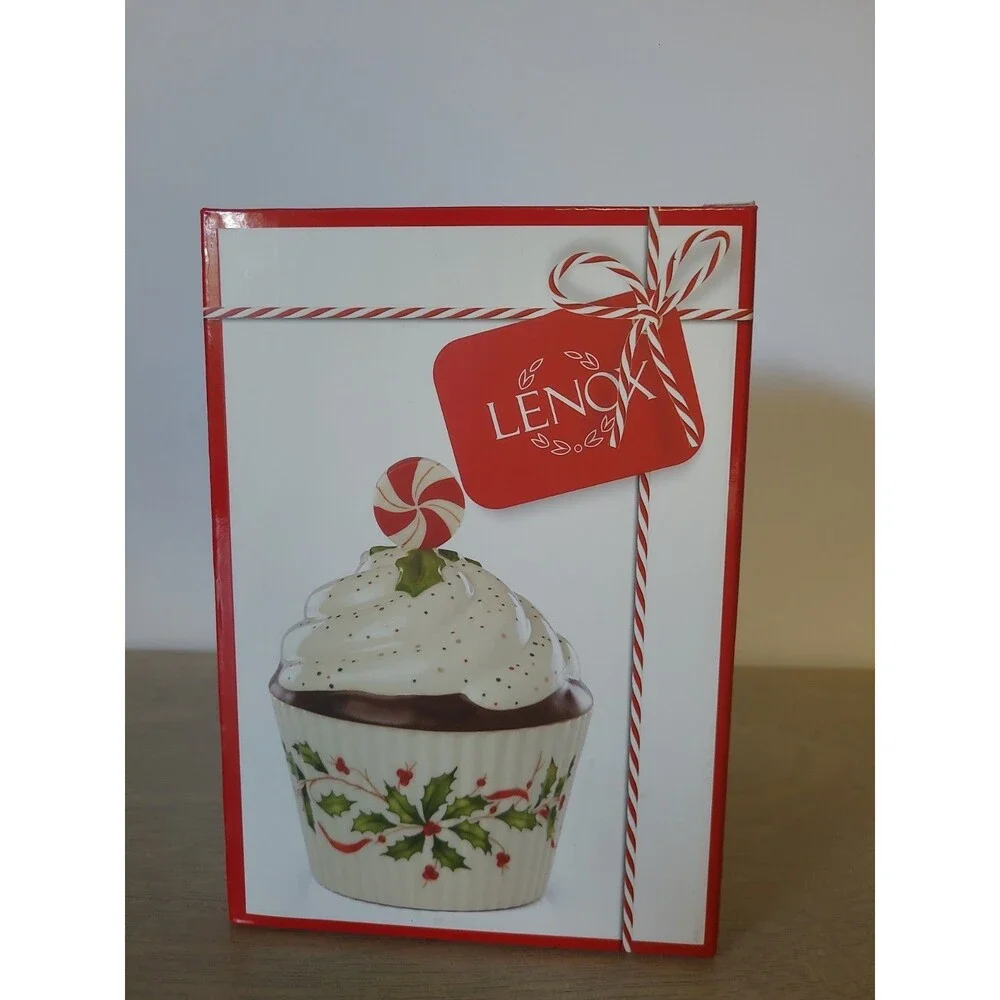 Lenox Hosting the Holidays Cupcake Covered Candy Dish Christmas New